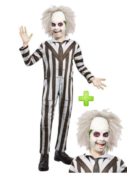 Disfraz De Bitelchus Infantil Con Peluca - Disfraces Beetlejuice