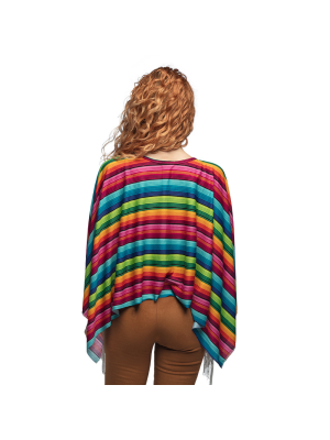 Poncho Mexicano Multicolor Mujer - Complementos Disfraces Oeste
