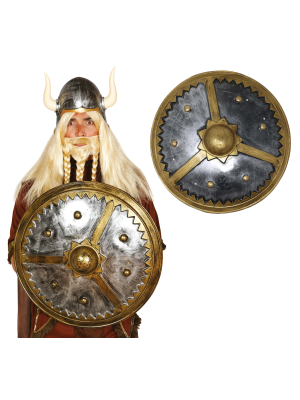 Escudo Vikingo Con Circulo Dorado 59cm - Complementos de Barbaros y Vikingos