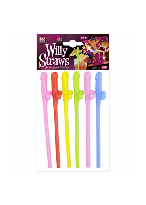 Pajitas Pene Colores - Biberones y Pajitas para Despedidas