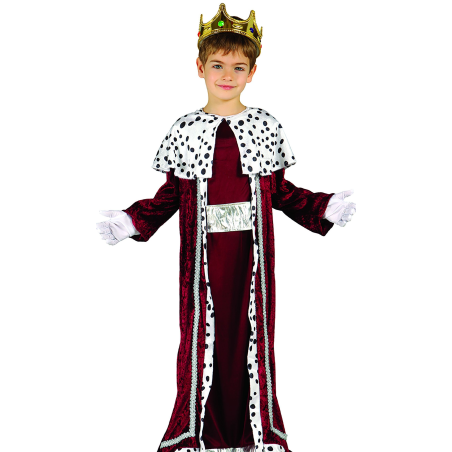 Disfraz de Rey Mago Granate Plata Infantil - Disfraces Navideños para Niños