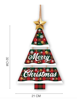 Letrero Merry Christmas Arbol de Navidad - Decoración Navideña
