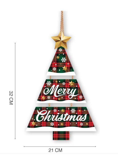Letrero Merry Christmas Arbol de Navidad - Decoración Navideña