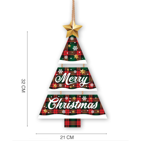 Letrero Merry Christmas Arbol de Navidad - Decoración Navideña