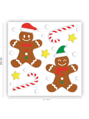 Pegatinas Gel de Galleta Jengibre - Decoración Navidad