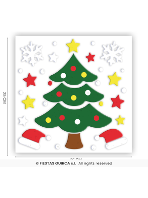 Pegatinas Gel de Arbol de Navidad - Decoración Navideña