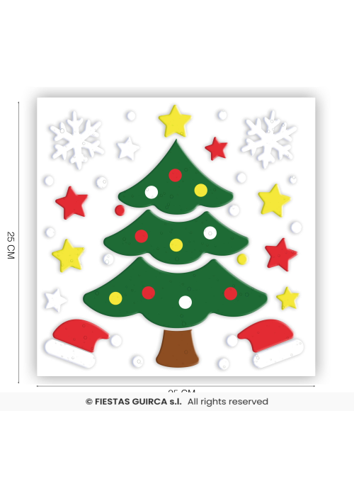 Pegatinas Gel de Arbol de Navidad - Decoración Navideña