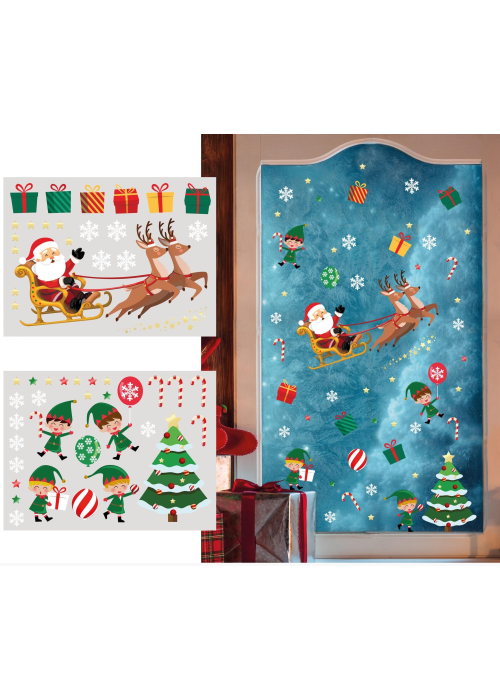 Pegatinas Vinilo de Navidad Papa Noel - Decoración Navideña