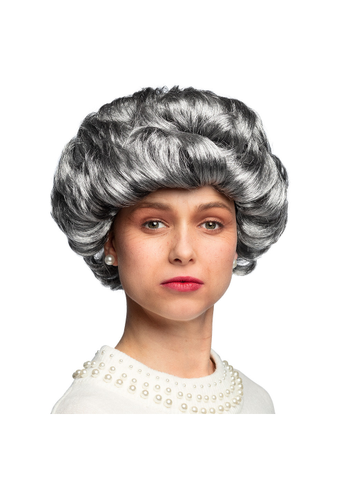 Peluca de Abuela Gris con Ondas - Complementos para Disfraces