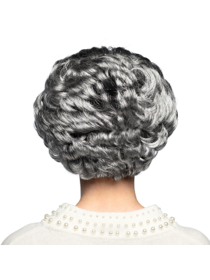 Peluca de Abuela Gris con Ondas - Complementos para Disfraces