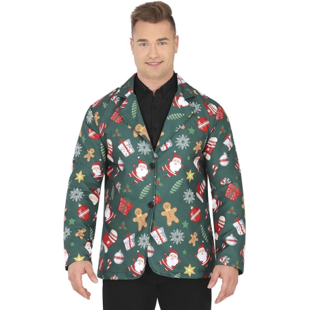 Chaqueta Verde Navideña - Complementos Disfraces Navidad