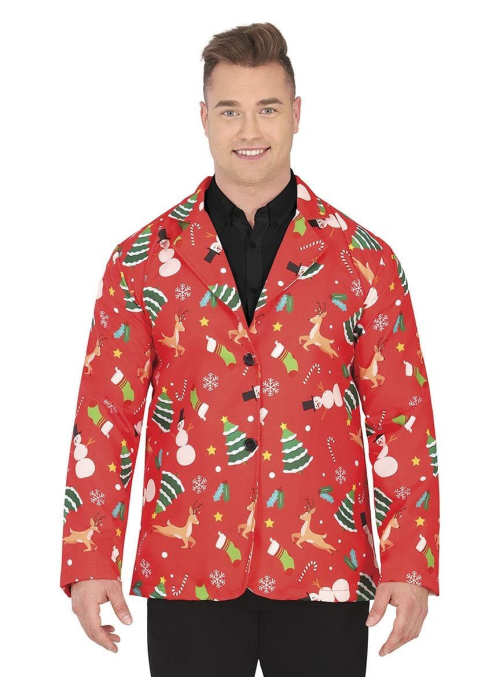 Chaqueta Roja Navideña - Complementos Disfraces Navidad