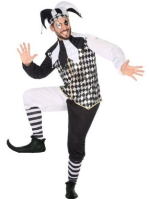 Disfraz de Arlequin Blanco y Negro