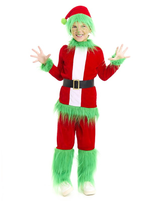 Disfraz de El Grinch con pelo para Niño - Disfraces Navidad