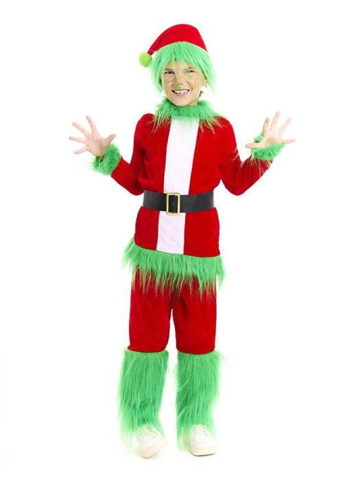 Disfraz de El Grinch con pelo para Niño - Disfraces Navidad