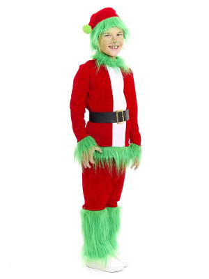 Disfraz de El Grinch con pelo para Niño - Disfraces Navidad