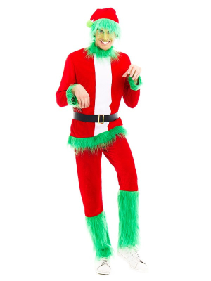 Disfraz de El Grinch con pelo para Hombre - Disfraces Navidad