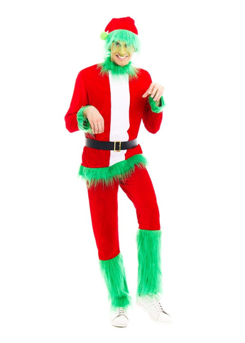 Disfraz de El Grinch con pelo para Hombre - Disfraces Navidad