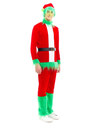 Disfraz de El Grinch con pelo para Hombre - Disfraces Navidad