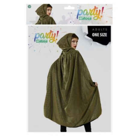 Capa Con Capucha Efecto Dorado - Complementos Medievales