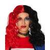 Peluca Coletas Roja y Negra