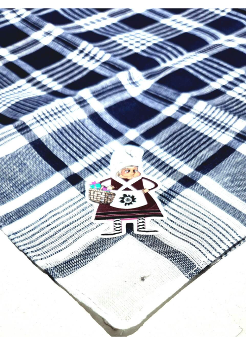Pañuelo de Maridomingi Grande cuadros azul hierbas