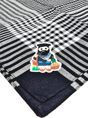 Pañuelo de Olentzero Grande cuadros negro hierbas