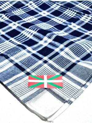 Pañuelo de Ikurriña Pequeño cuadros azul hierbas