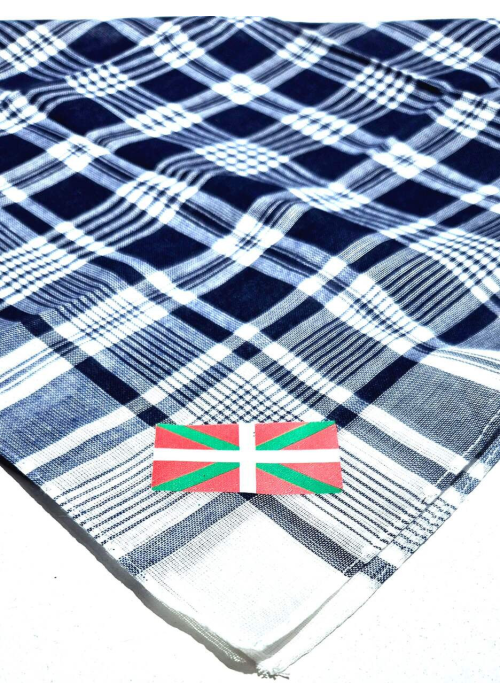 Pañuelo de Ikurriña Pequeño cuadros azul hierbas