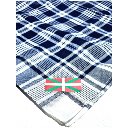 Pañuelo de Ikurriña Pequeño cuadros azul hierbas
