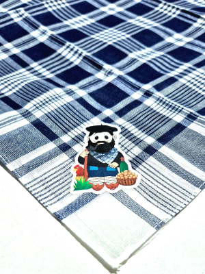 Pañuelo de Olentzero pequeño cuadros azul