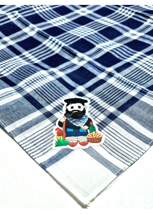 Pañuelo de Olentzero pequeño cuadros azul