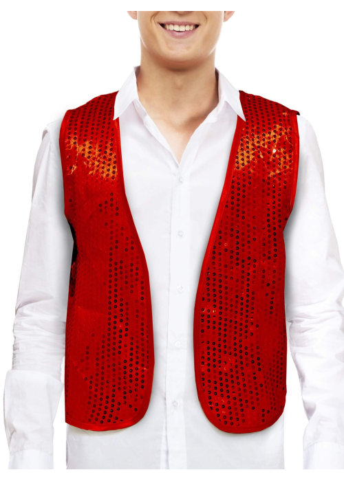 Chaleco de Lentejuelas Rojo - Complementos Disfraces Navidad