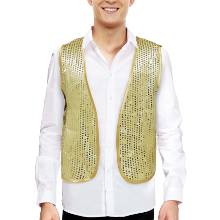 Chaleco de Lentejuelas Oro - Complementos Disfraces Navidad