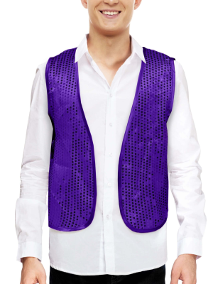 Chaleco de Lentejuelas Morado - Complementos Disfraces Navidad