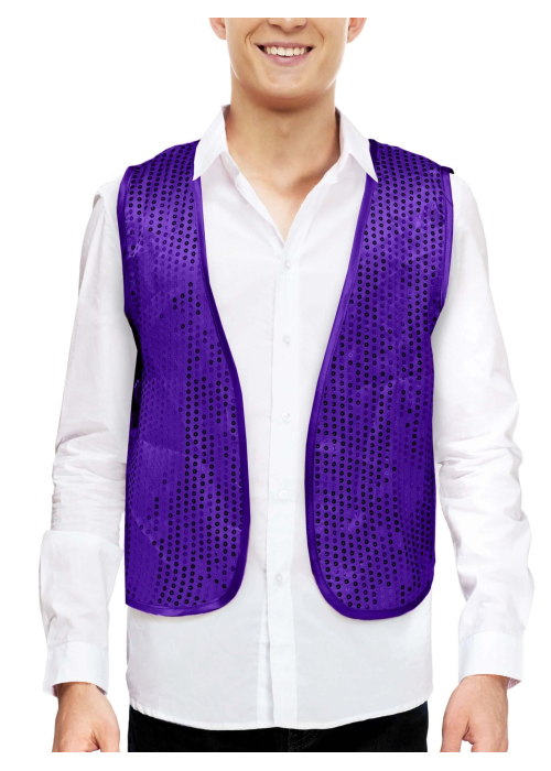 Chaleco de Lentejuelas Morado - Complementos Disfraces Navidad