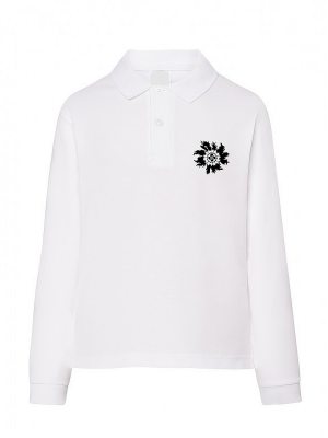 Polo blanco infantil Eguzkilore Negro manga larga