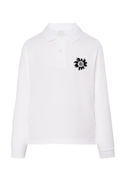 Polo blanco infantil Eguzkilore Negro manga larga