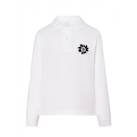 Polo blanco infantil Eguzkilore Negro manga larga