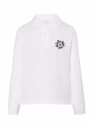 Polo blanco infantil Eguzkilore de Cuadros manga larga