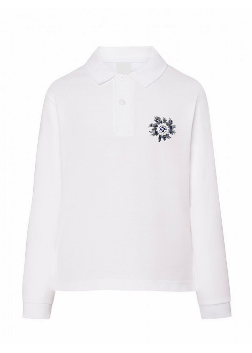 Polo blanco infantil Eguzkilore de Cuadros manga larga