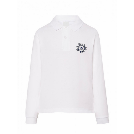 Polo blanco infantil Eguzkilore de Cuadros manga larga
