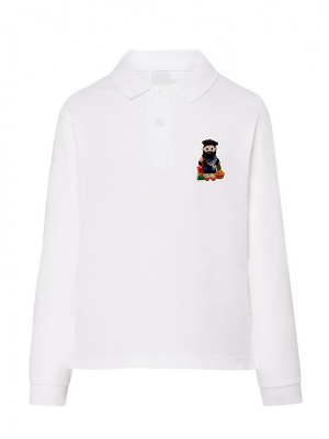 Polo blanco infantil Olentzero manga larga