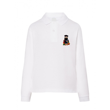 Polo blanco infantil Olentzero manga larga