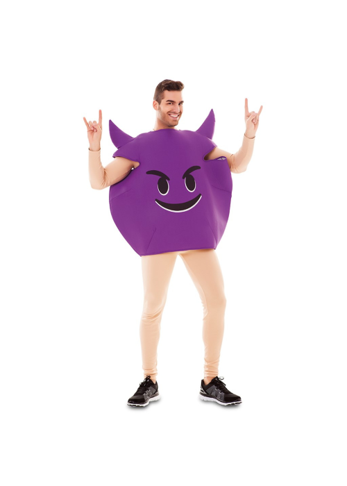 Disfraz de Emoticono Diablo Morado