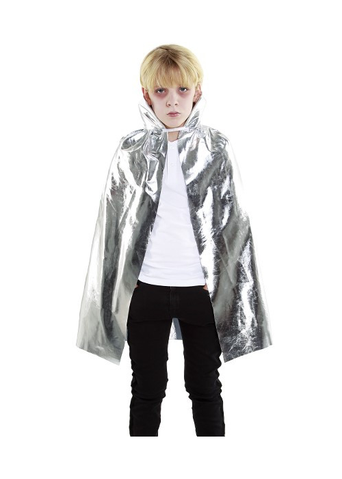 Capa Metalizada en Plata Infantil - Complementos para Disfraces