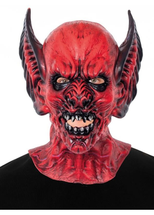 Mascara de Demonio Roja y Negra - Complementos Halloween Diablos