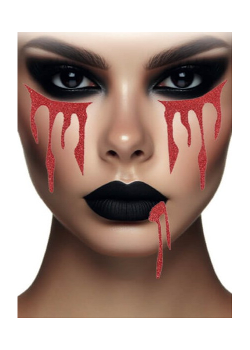 Pegatinas Gliter Sangre - Complementos Disfraces Halloween