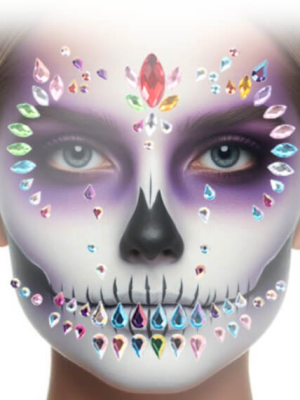 Tatuaje Cara Catrina Glitter
