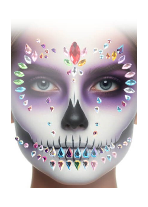 Pegatinas Piedras Catrina para Cara - Complementos Disfraces Halloween